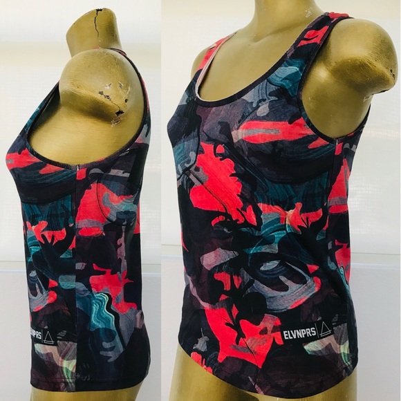 NWT ELEVEN PARIS x PHARRELL WILLIAMS Camo Art Print TANK TOP Size XS - Picture 9 of 9